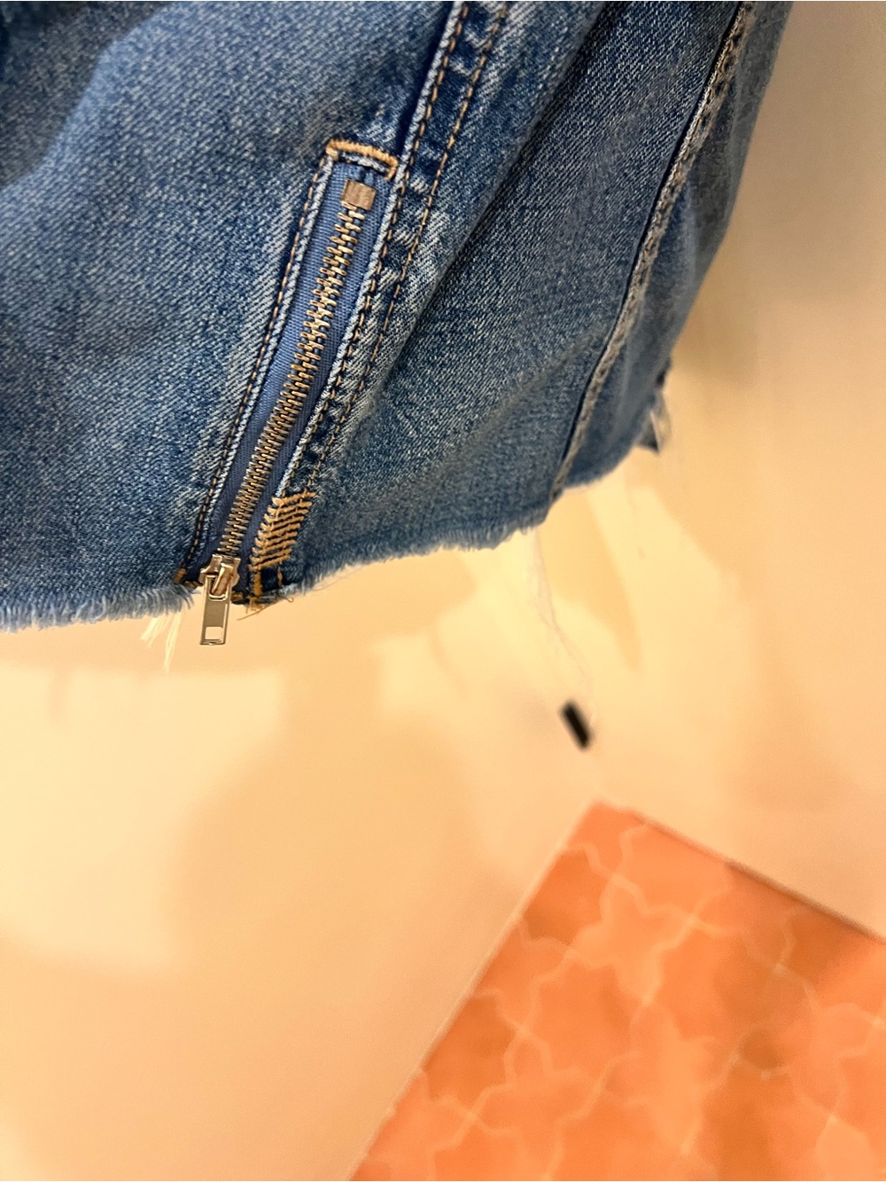 PAIGE Distressed Light Blue Denim Jacket - Picture 4 of 5